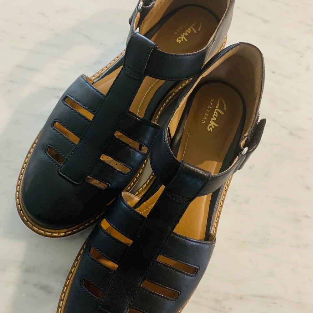 Clarks Artisan Shoes Black Mary Jane Sz 7.5